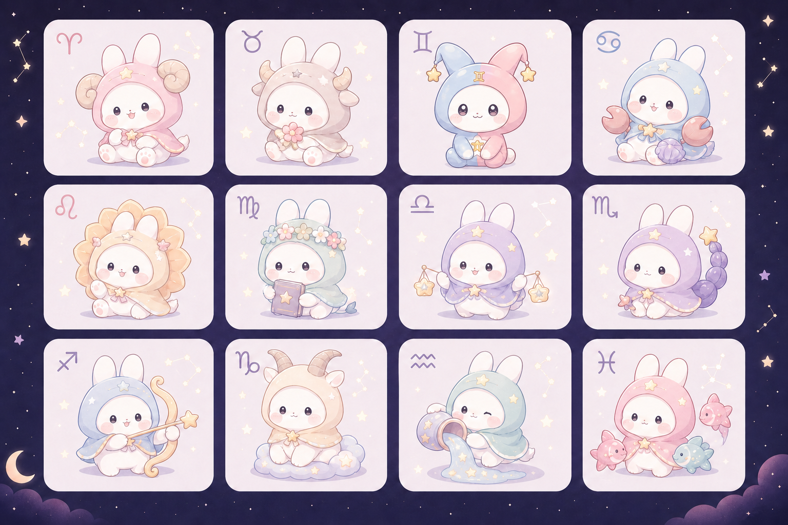 こころねの星座キャラクターデザイン一覧
